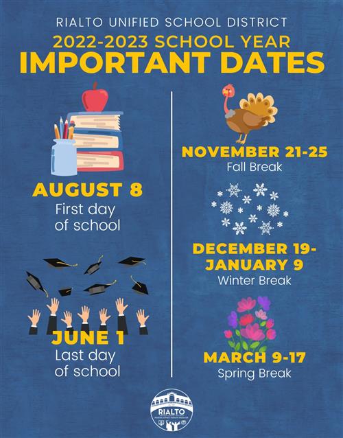 2022-2023 School Year Important Dates